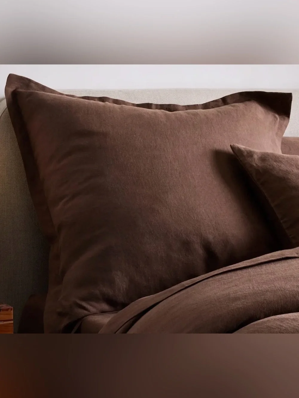 NWOT Quince European Linen Euro Sham, 26 X 26 (Espresso)